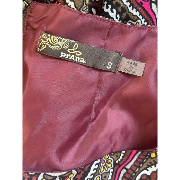 Womens prAna Cece Lined Dress Paisley Mahogany Color Lined Shift Dress Sz Small - Picture 4 of 5